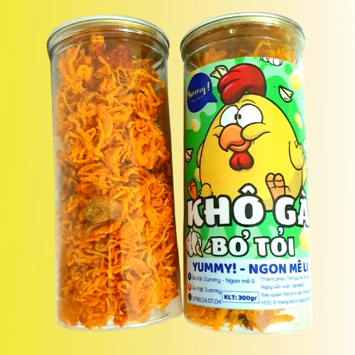 Đồ ăn vặt khô gà bơ tỏi xé cay 300g Yummy Ăn vặt Đà Nẵng | BigBuy360 - bigbuy360.vn