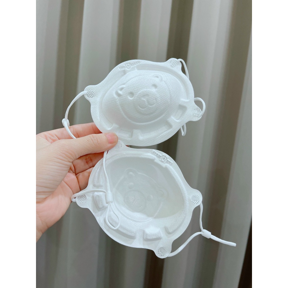 Khẩu trang hình gấu 3D cho bé từ 0-3 tuổi thương hiệu UNIMASK xuất Nhật Cao Cấp UNIG1 .