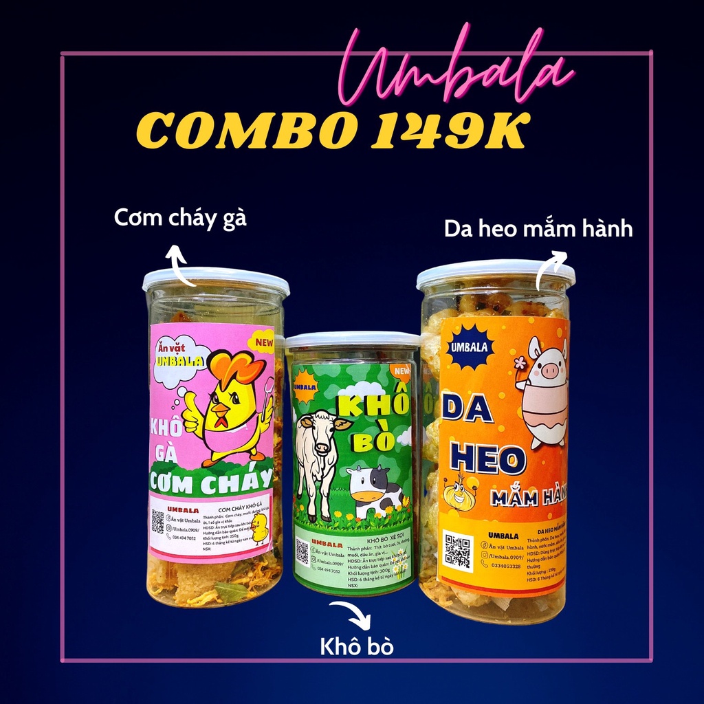 [Mã 254FMCGSALE giảm 8% đơn 500K] [MỚI] Combo ăn vặt 149K siêu tiết kiệm cho mùa đông lạnh giá ăn vặt Umbala