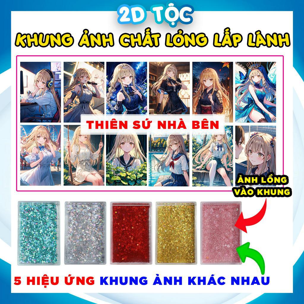 Khung ảnh chất lỏng để bàn hiệu ứng kim tuyến lấp lánh nhiều màu khác nhau Anime Manga Light Novel Thiên sứ nhà bên (3)
