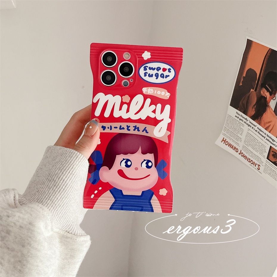 Ốp Điện Thoại Mềm Màu Kẹo Hình PEKO Milky Dễ Thương Cho iPhone 14 13 12 11 Pro Max SE2020 X XR Xs Max 7 8 Plus
