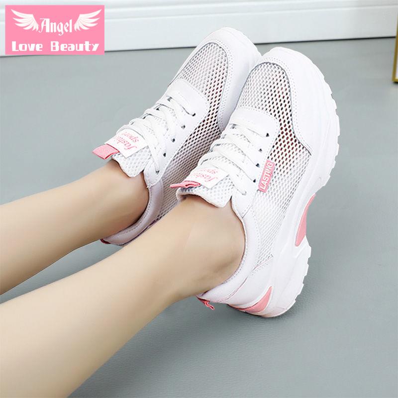 Giày Thể Thao Phối Lưới Thoáng Khí In Họa Tiết Hoa Cúc Phong Cách Hàn Quốc Thời Trang Mùa Hè Cho Nữ 2022