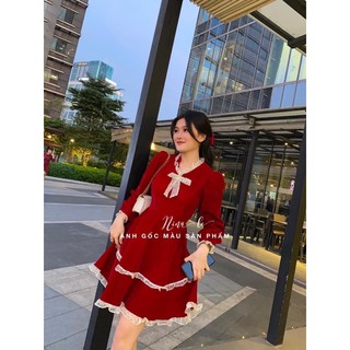 Đầm xoè phối bi  bigsize 60=>90kg