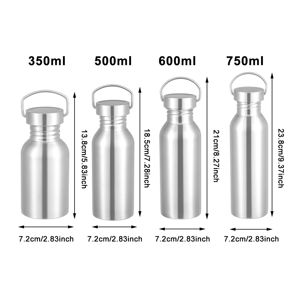 COZEE Portable Bicycle Water Bottles Leak-Proof Stainless Steel Water Bottle Vacuum Single Walled Sports Fitness Bamboo Lid Insulated Metal Flask