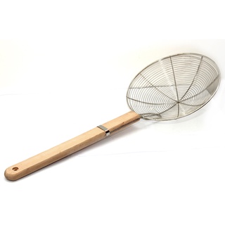 Vợt Vòng Cán Gỗ Dùng Chao Mì / Vớt Mì (Loại Thường - Loại Dày)