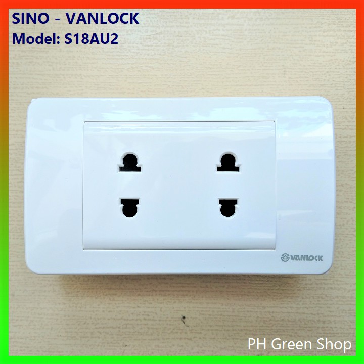 Ổ cắm điện SINO VANLOCK - Ổ đôi S18A hàng chính hãng