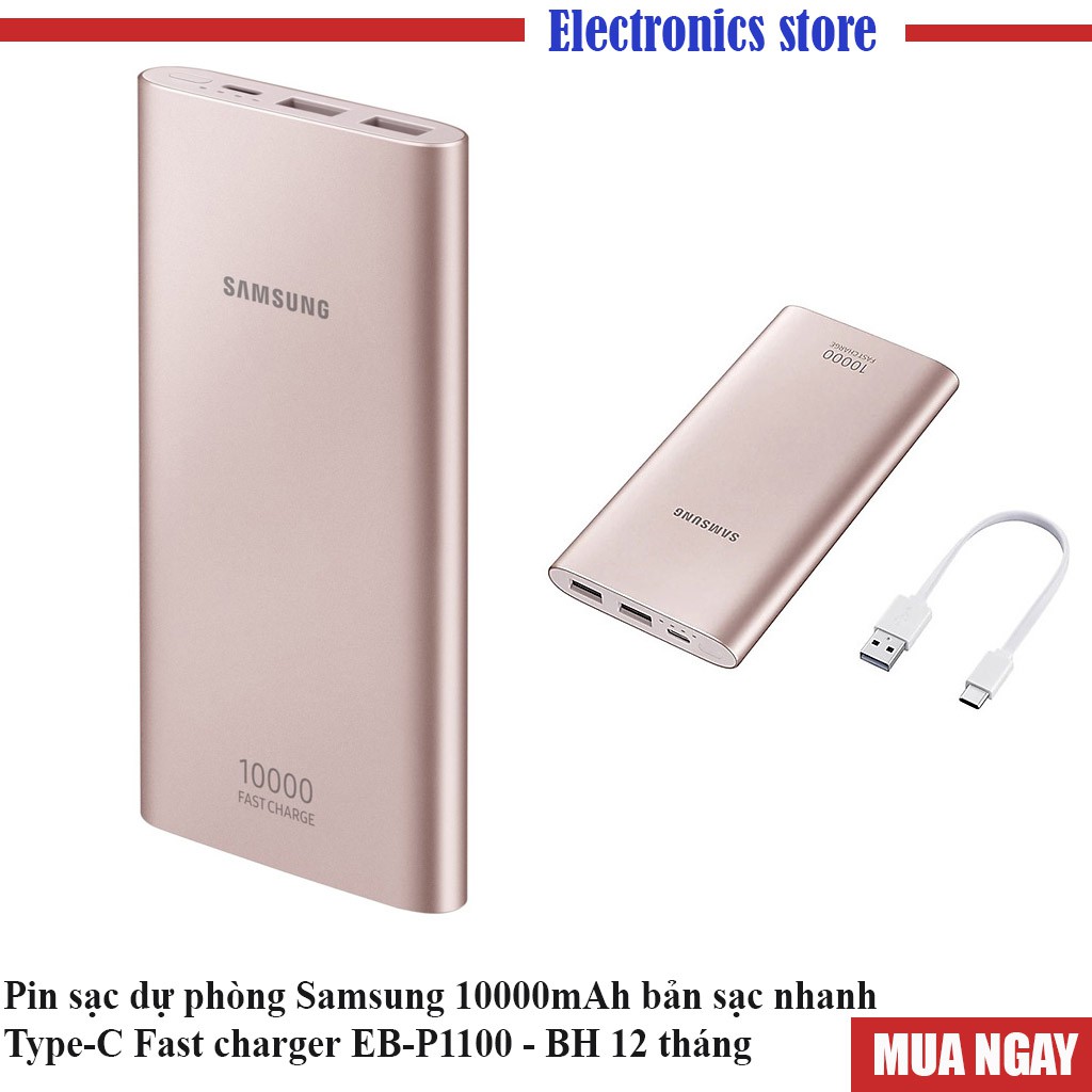 Pin sạc dự phòng Samsung 10000mAh [CHÍNH HÃNG] bản sạc nhanh Type-C Fast charger EB-P1100 - BH 12 tháng