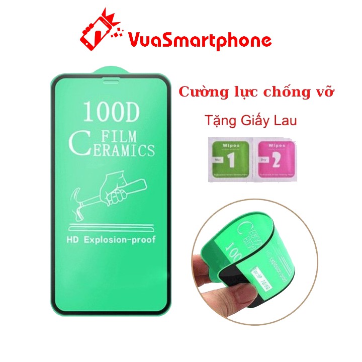 Cường lực iPhone Dẻo 100D Full màn - Cường lực Dẻo Chống Mẻ Vỡ Viền Full Mã IP6-IP12Promax