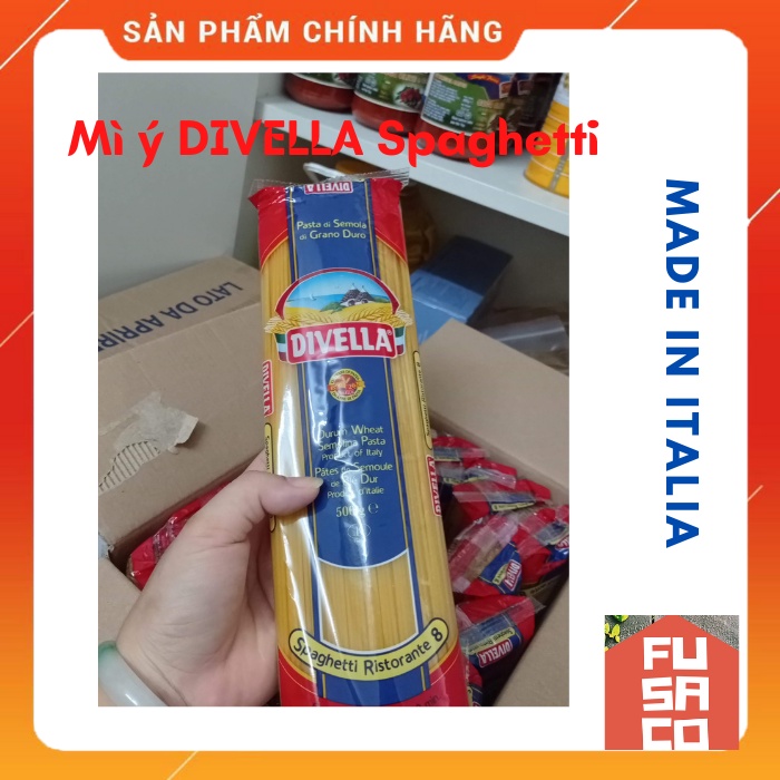 MỲ Ý SPAGHETTI hiệu DIVELLA - cọng TRÒN Gói 500gr