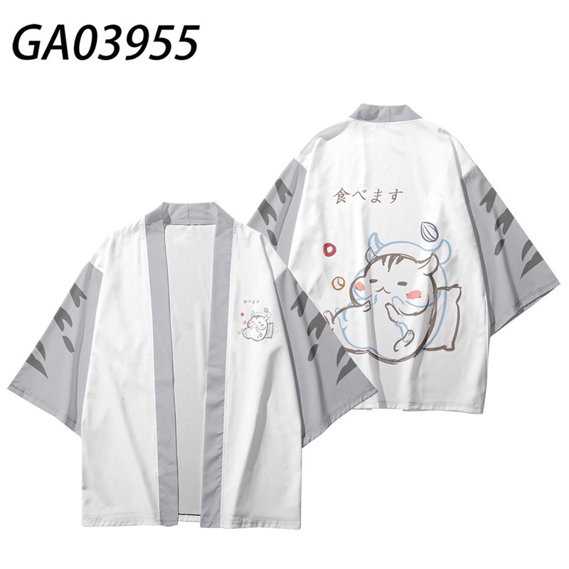 Áo Choàng Kimono Chống Nắng Dáng Rộng In Họa Tiết Kỹ Thuật Số Phong Cách Akita Shiba Inu Mới Cho Nam Và Nữ