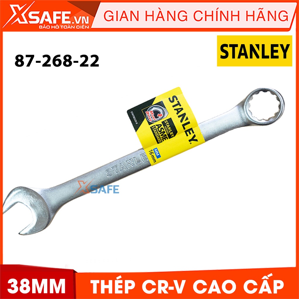 Cờ lê vòng miệng STANLEY 87-268-22 38mm 1 đầu hở 1 đầu tròn, thép CR-V cứng cáp, không gỉ sét, tay cầm thoải mái