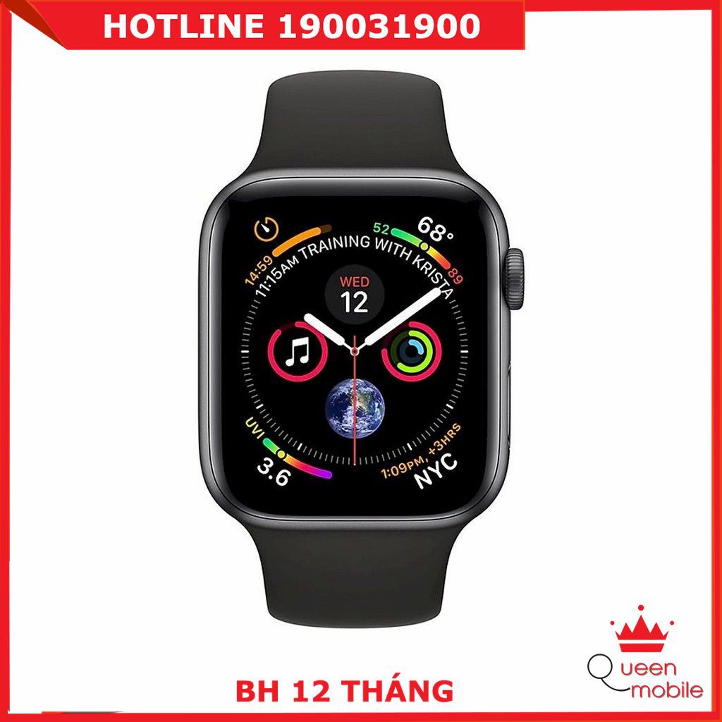 Đồng Hồ Thông Minh Apple Watch Series 4 GPS Space Gray Aluminum Case With Black Sport Band - Hàng Nhập Khẩu