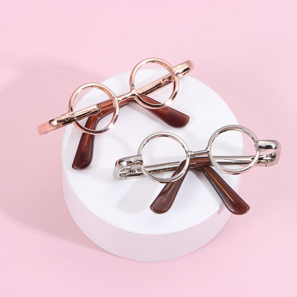 Mắt Kính Gọng Tròn Mini Bằng Vải Bông Dễ Thương Thời Trang Cho Búp Bê