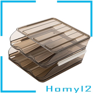 Creative Plastic Egg Box Automatic Rolling Easy Clean Saving Space with Lid
