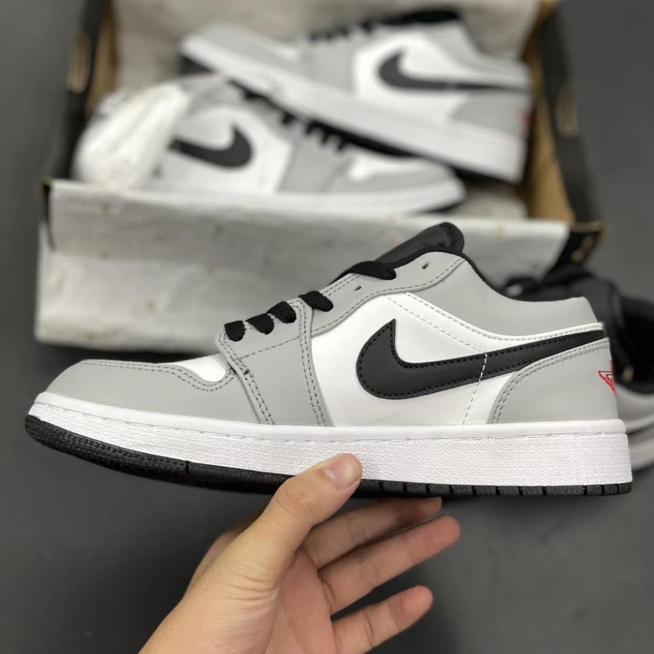 BIG SALE Giày Sneaker Jordan Xám Logo Đỏ Low Giày Thể Thao Nam Nữ Thấp Cổ Full Phụ Kiện | BigBuy360 - bigbuy360.vn