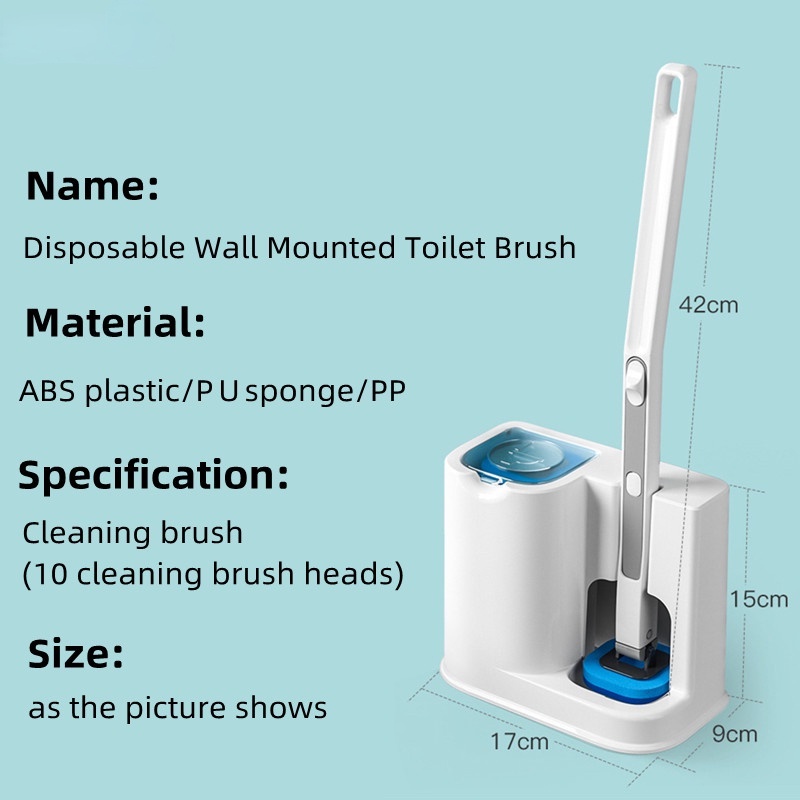 [FUN] Bộ Bàn Chải Vệ Sinh Toilet Dùng Một Lần Gắn Tường Không Cần Tẩy Rửa Khử Trùng