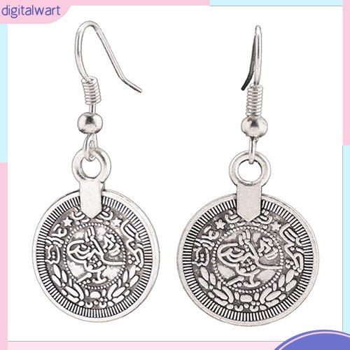 Cặp khuyên tai thiết kế mặt đồng xu cổ điển cá tính sang trọng dành cho nữ