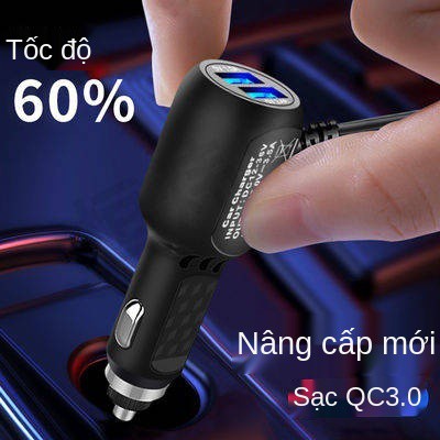 Xe, ghi âm lái xe, dây nguồn Bộ sạc điện thoại di động Cáp dữ liệu sạc xe hơi USB kép QC3.0 sạc nhanh