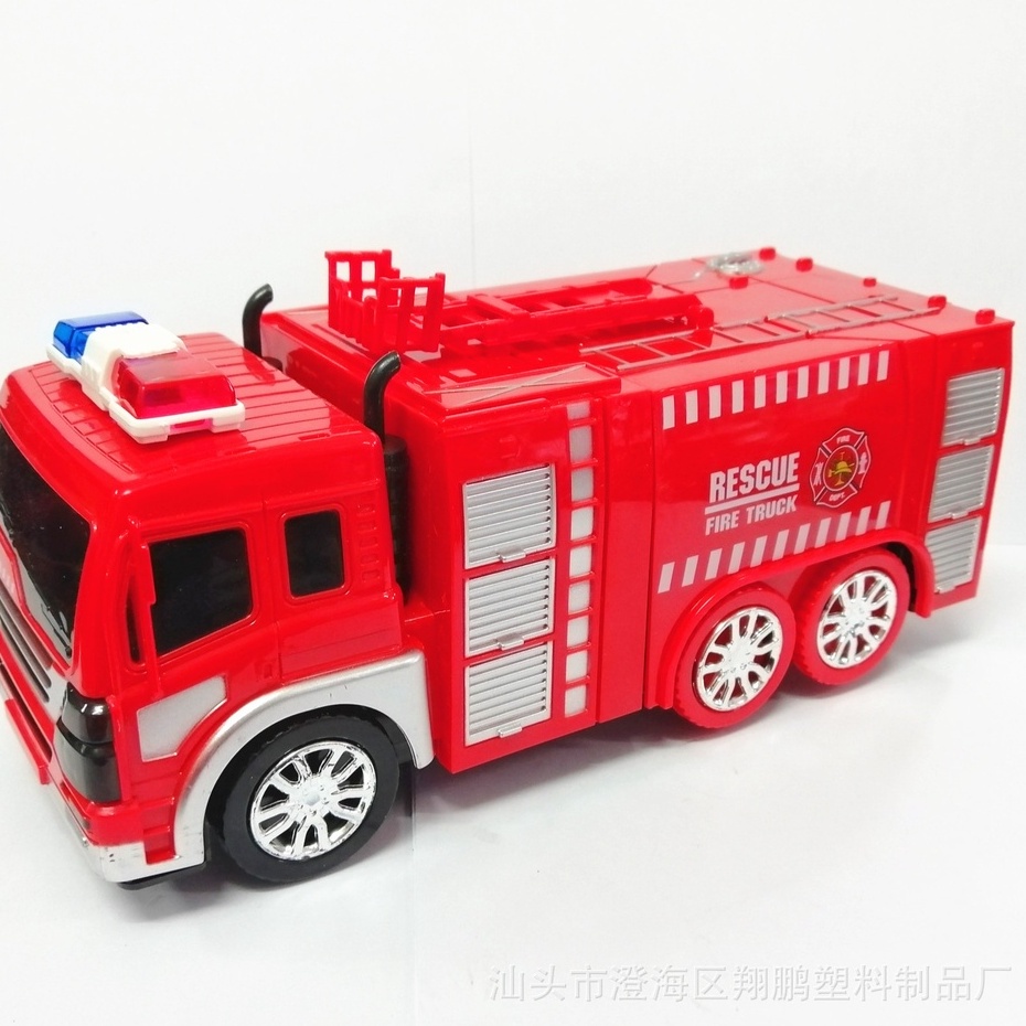 Bộ Xe Cứu Hỏa Biến Hình Robot Nhạc Đèn Bằng Nhựa Cao Cấp Mẫu Mới Cho Bé