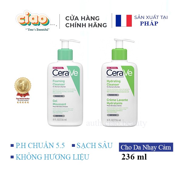 Sữa Rửa Mặt Cerave Foaming-Hydrating Facial Cleanser (236ml) / Cerave