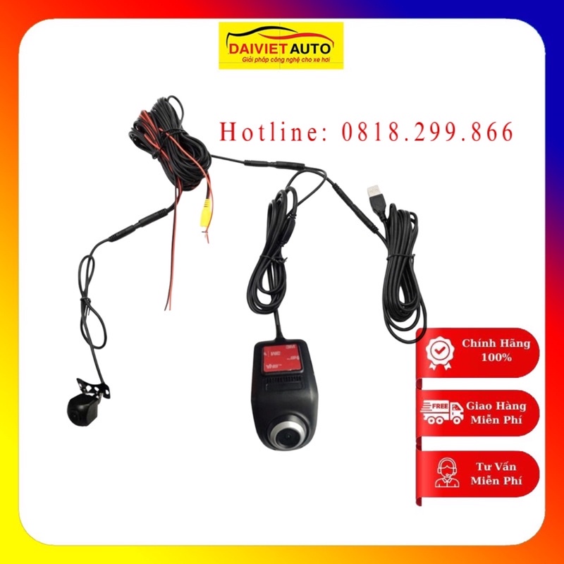 Bộ Camera Hành Trình Trước Và Sau Dùng Cho Xe Ô Tô Sử Dụng Màn Hình DVD Android -U5 | Đại Việt Auto