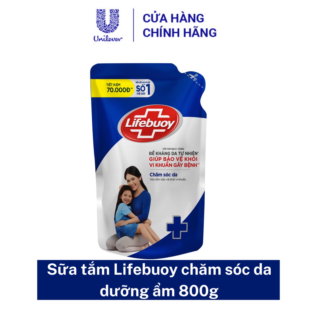 Sữa Tắm Lifebuoy Bảo Vệ Khỏi Vi Khuẩn Dạng Túi 800g