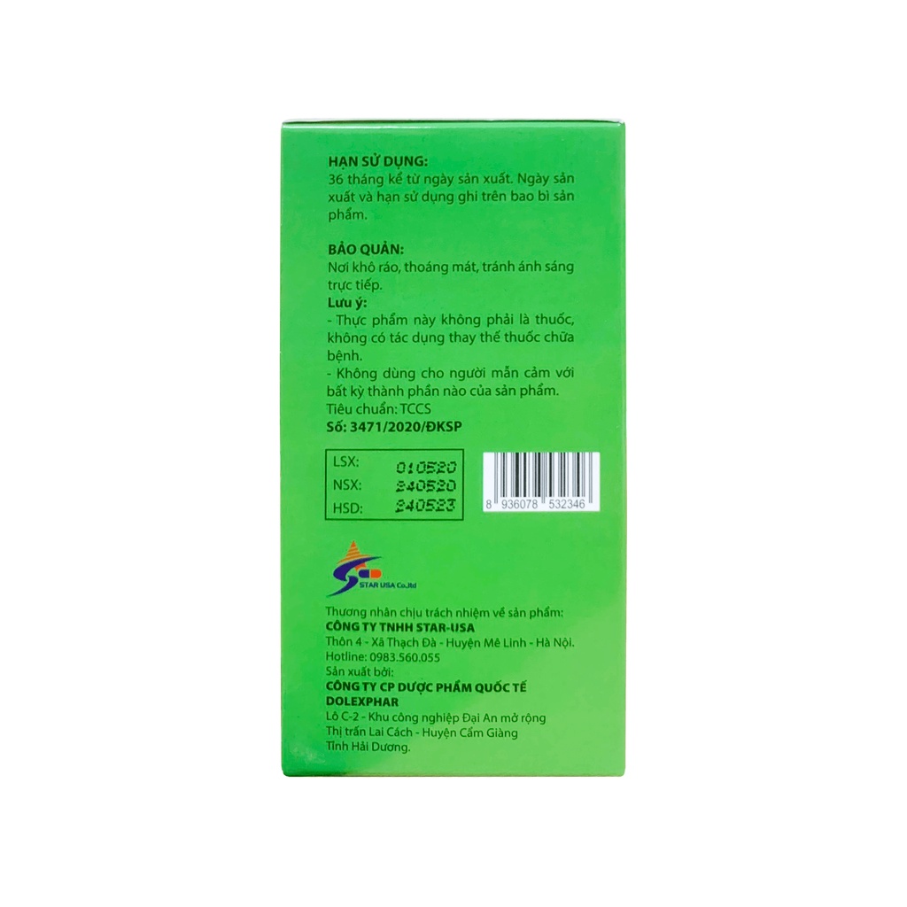 Viên Uống Giảm Nguy Cơ Viêm Đại Tràng Giảm Rối Loạn Tiêu Hóa - Lọ 60 Viên