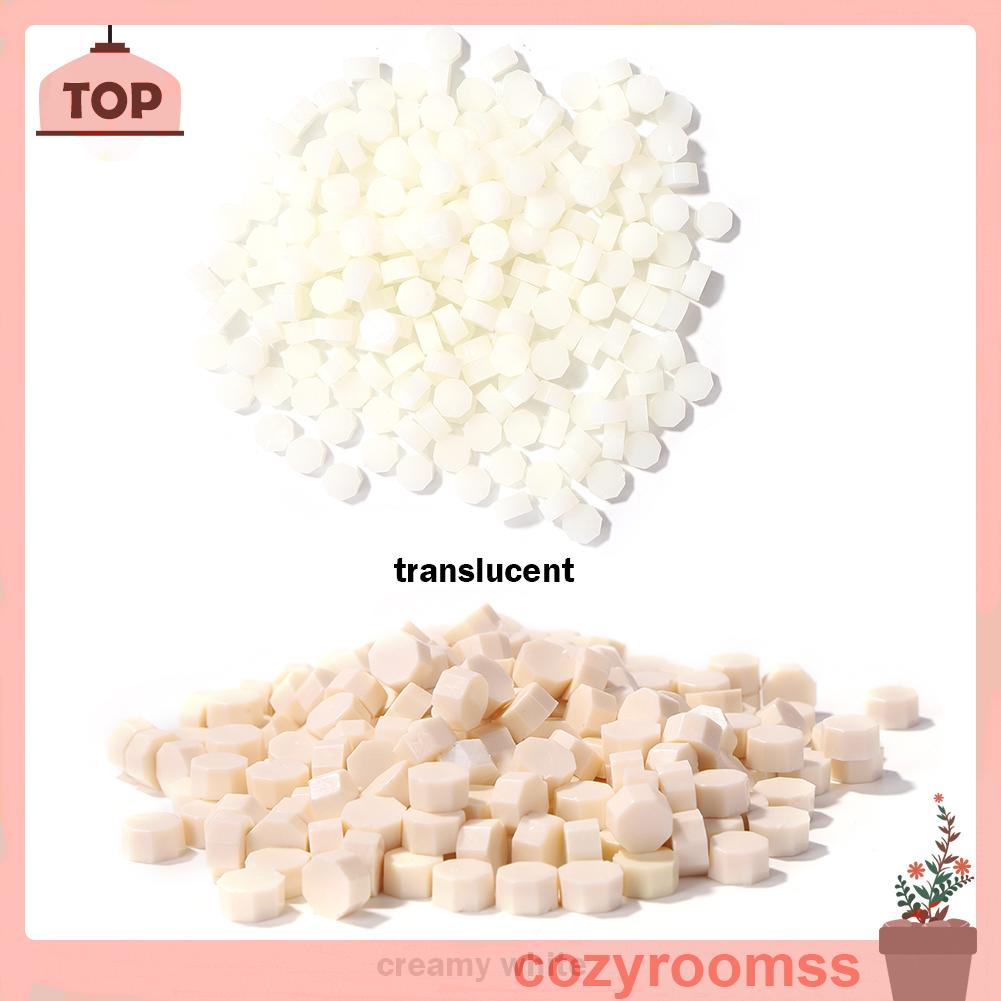 100 viên sáp hình bát giác màu trắng/ trong suốt dùng niêm phong bì thư