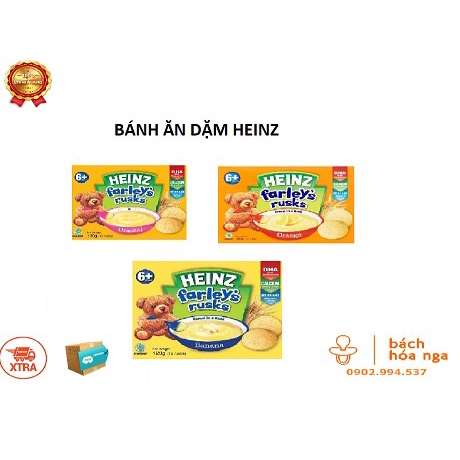 Bánh Ăn Dặm Heinz Farley's Rusks Cho Bé 6M+ Nhiều Vị Hộp 120g