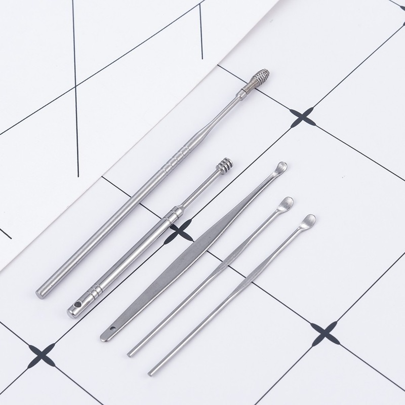 Set 6 Dụng Cụ Lấy Ráy Tai Bằng Thép Không Gỉ Chất Lượng