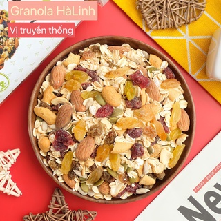 500Gram Granola Ăn kiêng không đường,Vị truyền thống, Nướng mật ong giòn thơm mix hoa quả sấy