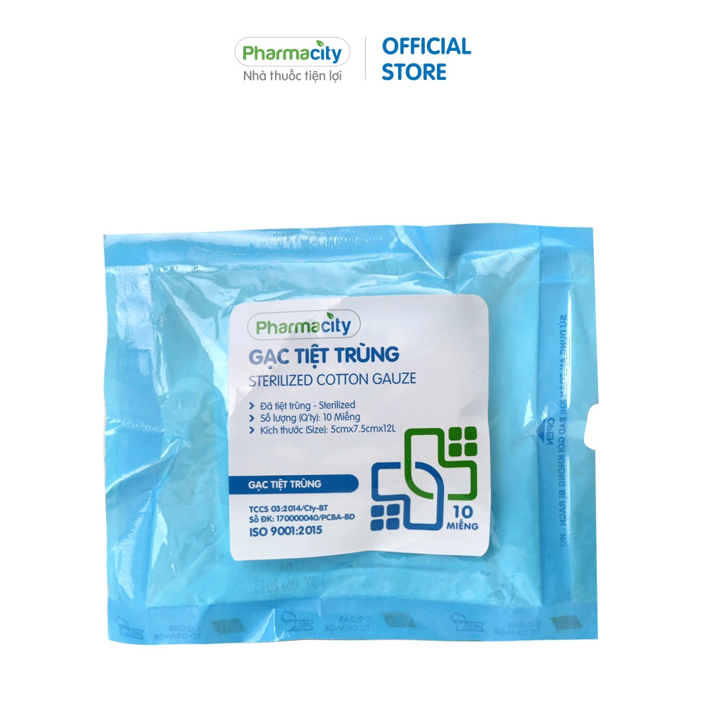 Gạc tiệt trùng Pharmacity (10 miếng/gói)