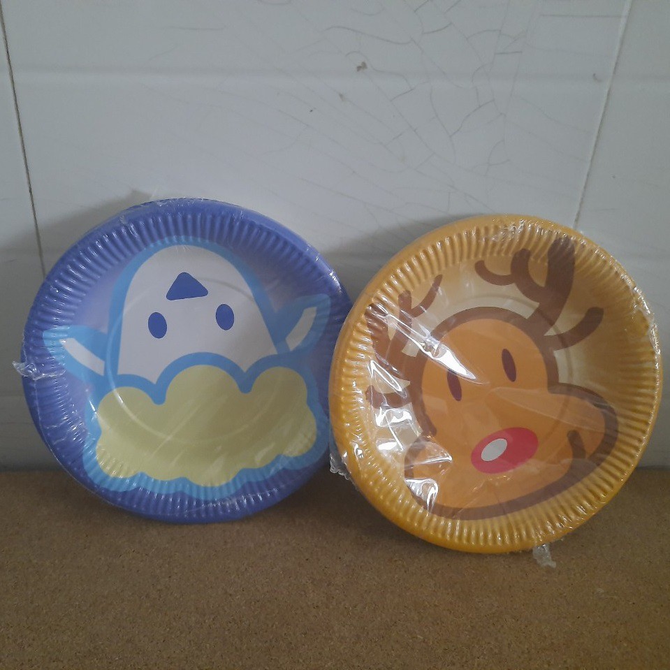 Dĩa Giấy In Hoa Văn 17cm -10 Cái