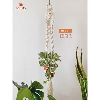 Dây macrame treo chậu cây handmade (kèm móc treo chữ S)