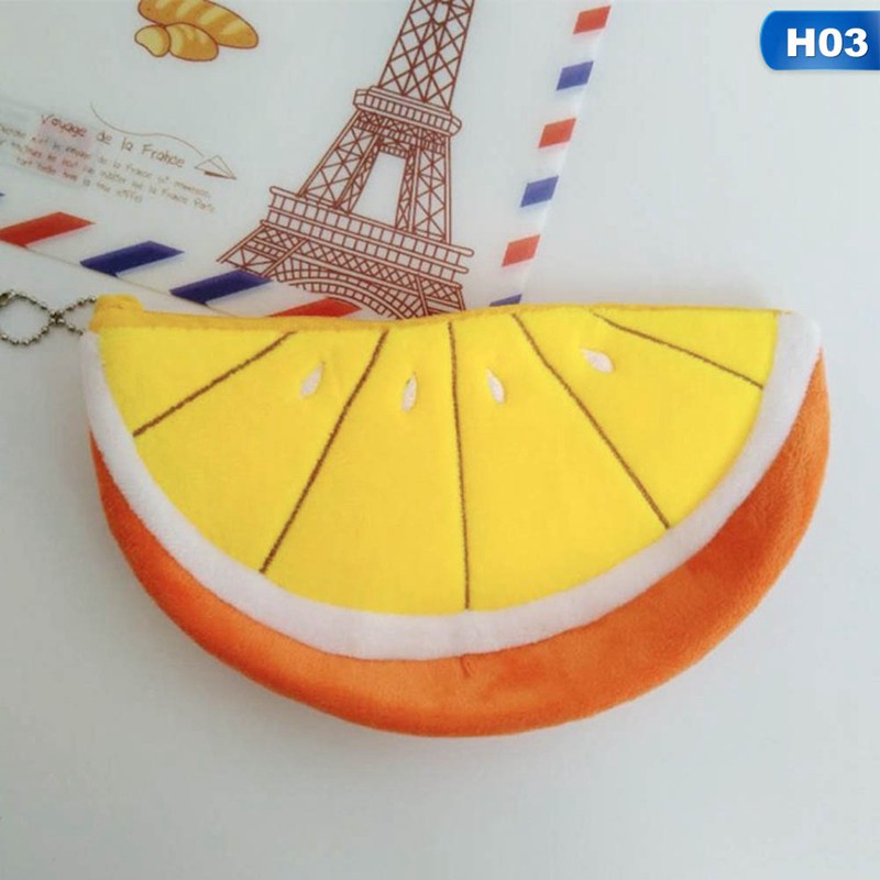 Túi đựng bút bằng vải bông mềm mịn mô phỏng hình trái cây đáng yêu