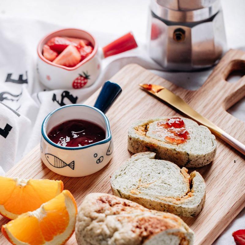 Đĩa Sứ Đựng Nước Chấm Có Tay Cầm Thiết Kế Dễ Thương Tiện Dụng Cho Gia Đình / Nhà Hàng