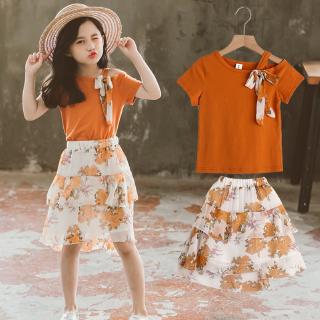 Set Áo Thun+Chân Váy Kiểu Công Chúa Xinh Xắn Cho Bé Gái