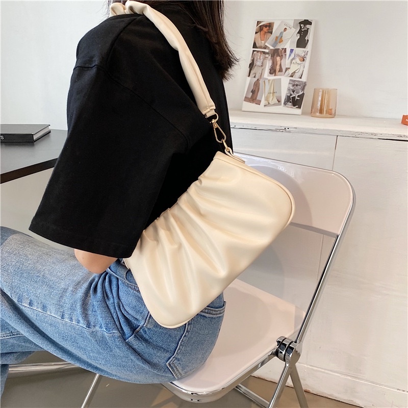 Túi xách nữ Alicehousee túi kẹp nách nữ gấp nếp đám mây sang chảnh hot 2021