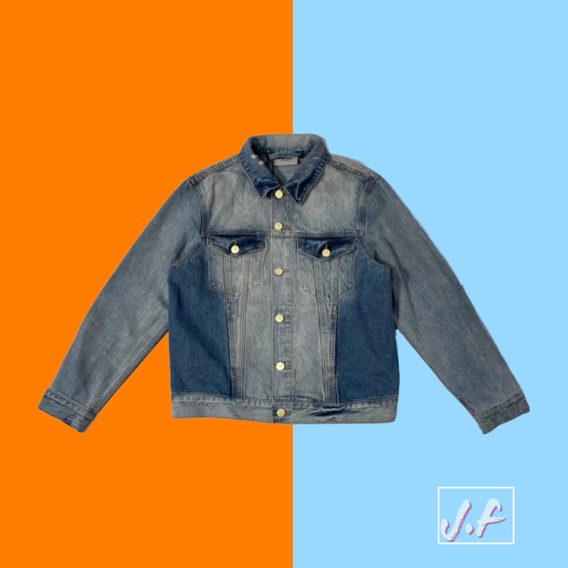 ✨  - Áo Khoác Vintage Fear Of God Essential Khuy Bấm Cho Nam Và Nữ || FOG Light Indigo Denim Trucker Jacket