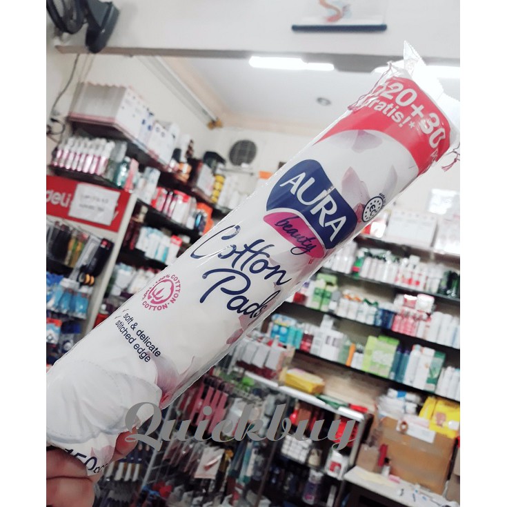 BÔNG TẨY TRANG AURA - 120 miếng + Free 30 miếng