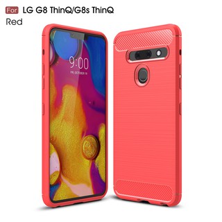Ốp điện thoại mềm phối sợi carbon cho LG G6 G8 G8S V50 THINQ K40S Q70 V40 V30 V30S plus