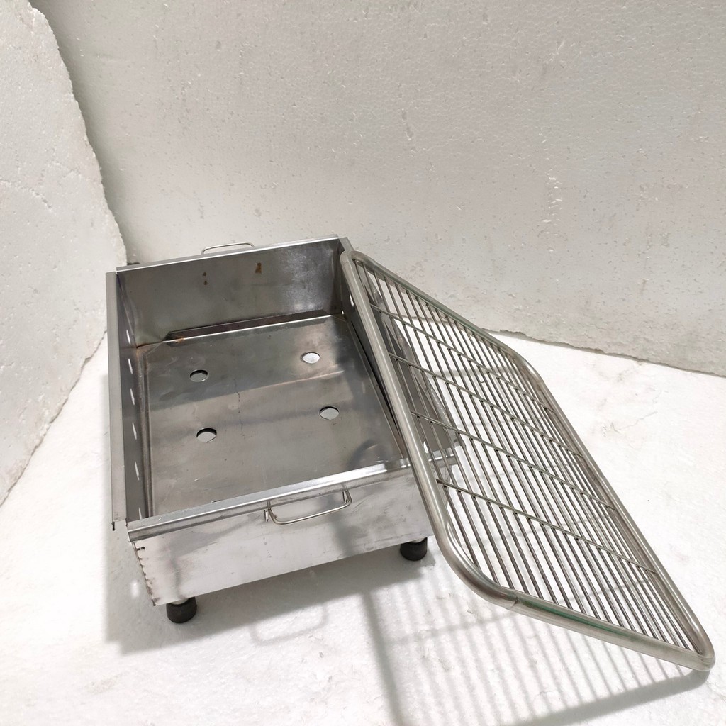 Lò Nướng Than Inox Có Chân Thấp LN022I - KT 36x26x15cm