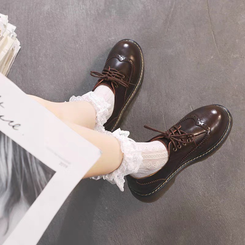 Brogue shoes - Giày da bò nữ phong cách vintage, retro