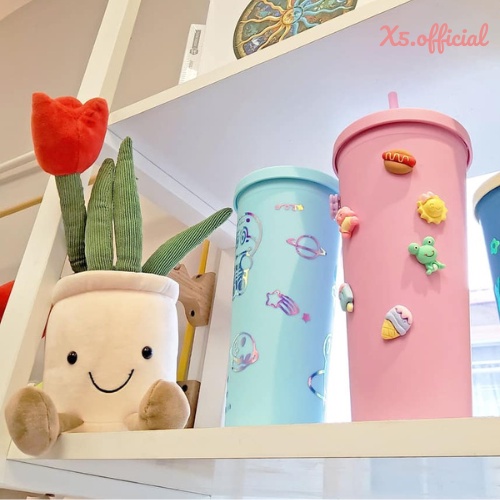 Bình Đựng Nước 2 lớp giữ nhiệt 750ML In Decal khắc theo yêu cầu CUSTOMIZE Tặng ống hút sticker, bộ rửa bình