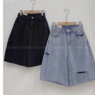 💯Quần Jeans Ngố Ống Rộng Rách PT