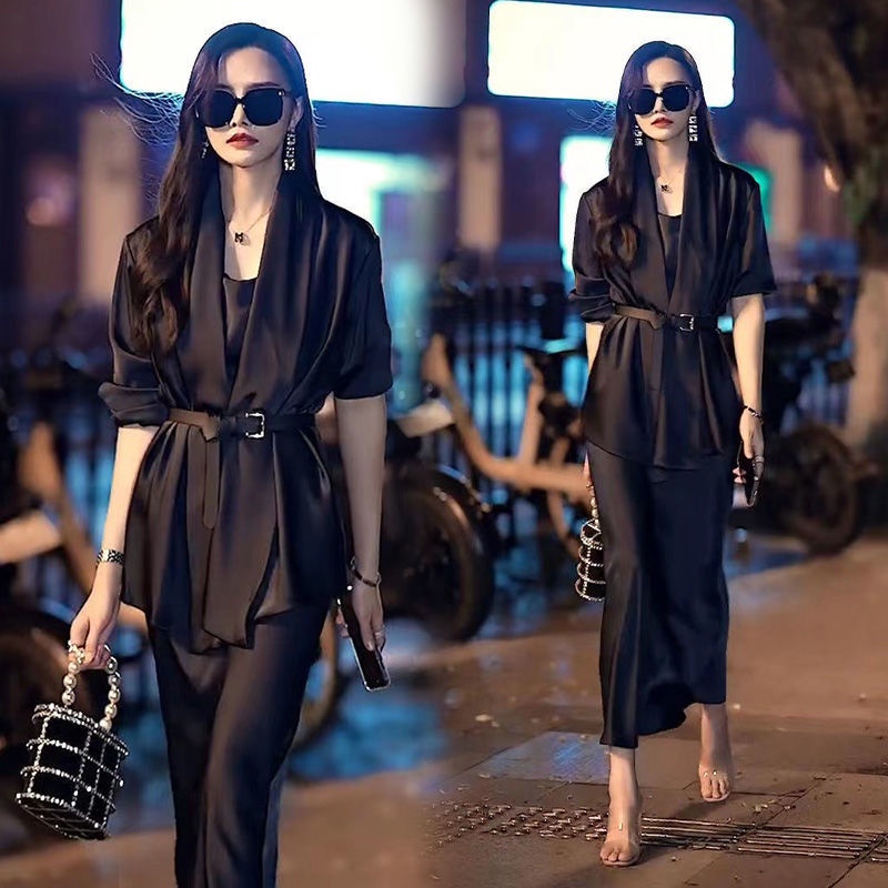 Set trang phục/ Chân váy đơn size lớn thời trang mùa thu 2022 phong cách cao cấp sang trọng dành cho nữ