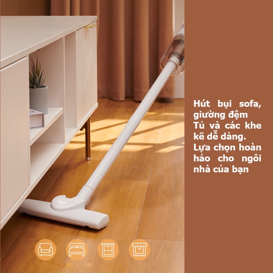 Máy hút bụi cầm tay Yangzi XC77A, lực hút cực khỏe 16000Pa, công suất 600W, lõi lọc HEPA siêu sạch