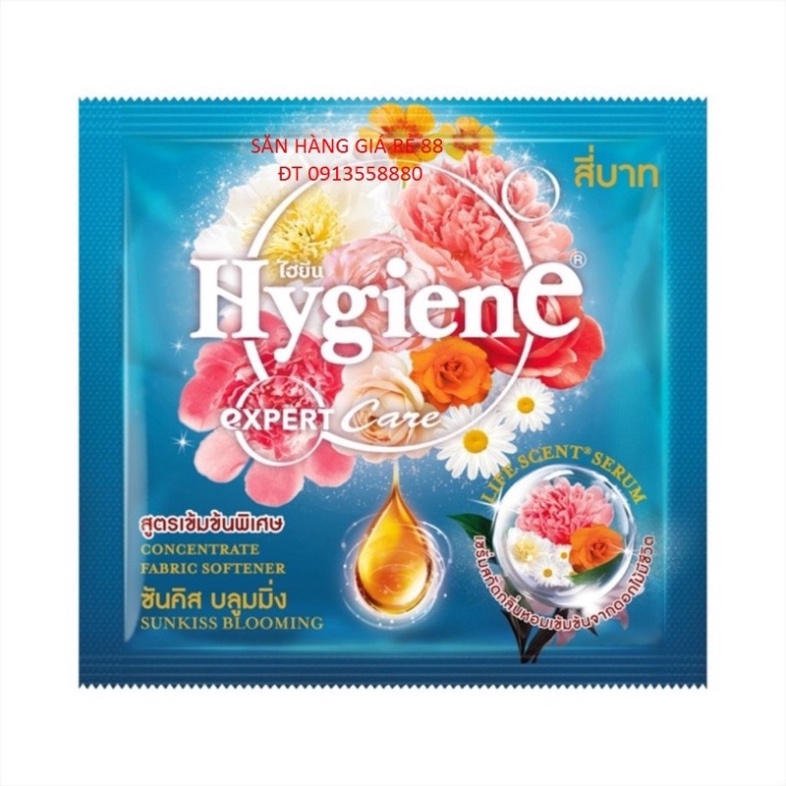 Xả vải HYGIENE Thái Lan gói nhỏ 20ml đậm đặc các màu dung dịch làm mềm quần áo thơm lâu ILY