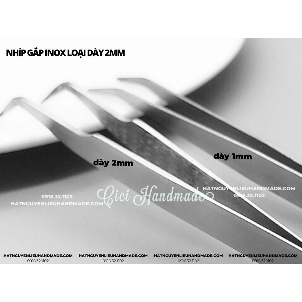 Nhíp gắp inox 2mm loại cao cấp loại dày dặn (nhíp thẳng và cong)