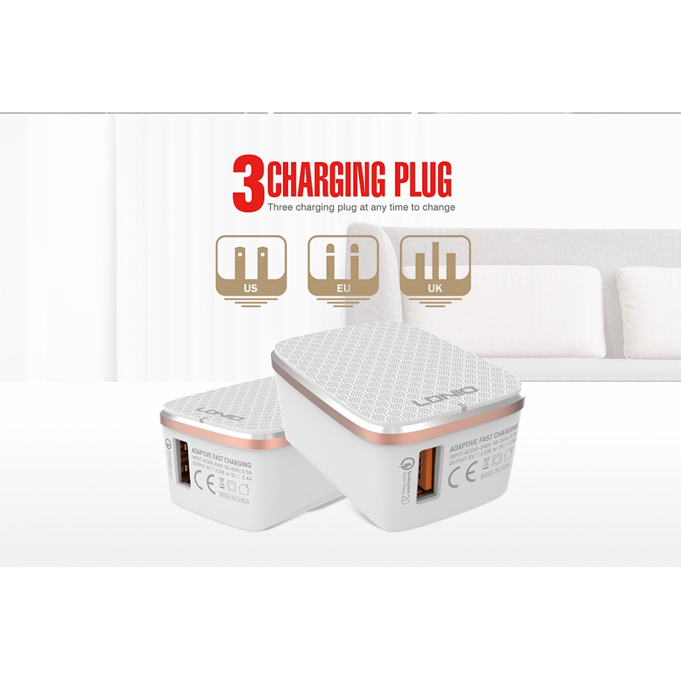 Cóc Sạc nhanh QC chính hãng LDNIO A1204Q